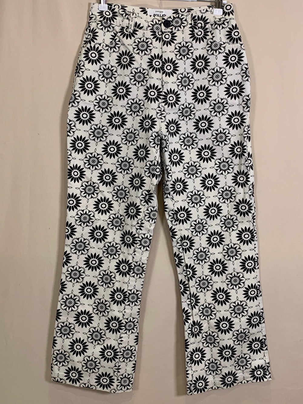 Rolla’s Black and White Floral Straight Leg Pants Size 8/S